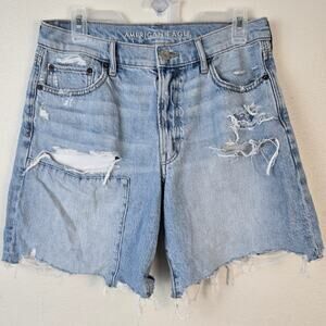 American Eagle 90s Boyfriend Short Women's 8 Distressed Summer Festival Rocker